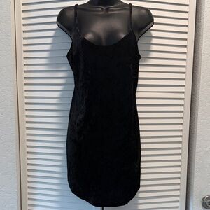 Sexy Black Velvet Slip Dress